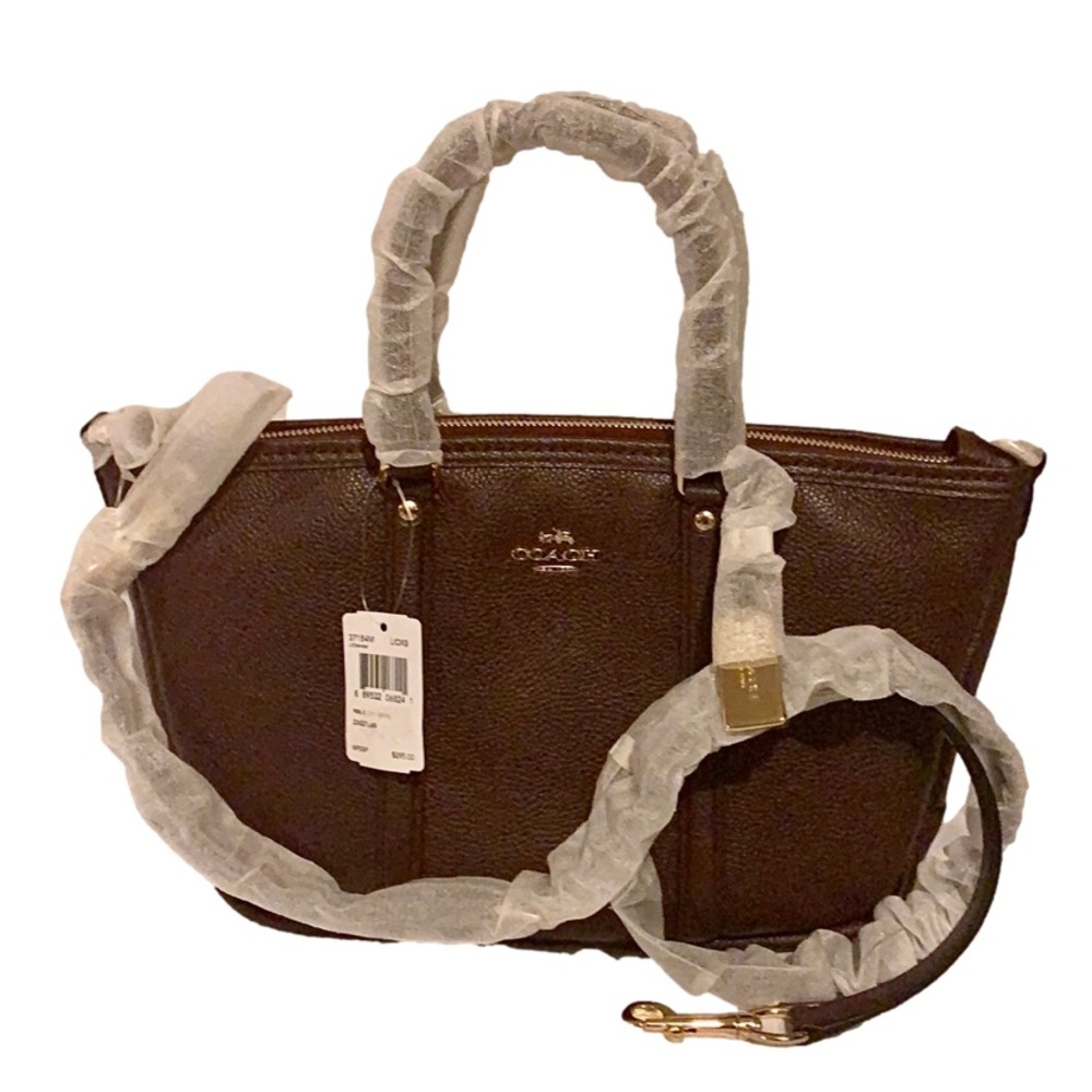 💐 COACH 37154M 💐 OXBLOOD CENTRAL PEBBLE SATCHEL